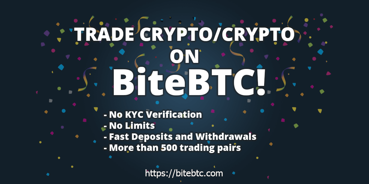 Trade Crypto/Crypto on BiteBTC!